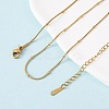 304 Stainless Steel Round Snake Chain Necklaces with Rondelle Beads NJEW-C103-01G-3