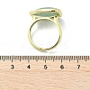 Heart Brass Natural Green Strawberry Quartz  Finger Rings RJEW-D304-01G-C-3