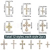 24Pcs 12 Styles Alloy Crystal Rhinestone Pendants FIND-SC0010-80-2