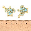 Brass Micro Pave Sky Blue Cubic Zirconia Pendants CU-CBA6938-05G-02-3