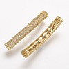 Brass Micro Pave Cubic Zirconia Tube Beads LS-ZIRC-N025-60G-1