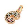 Brass Micro Pave Cubic Zirconia Pendants KK-C076-29C-G02-2