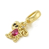 Rack Plating Brass Pave Cubic Zirconia Monkey European Dangle Charms KK-Z067-50G-02-2