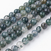 Natural Moss Agate Bead Strands G-G735-62-6mm-1