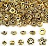 100Pcs 10 Styles Tibetan Style Alloy Spacer Beads TIBEB-YW0001-14AG-1