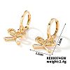 Elegant Vintage Copper Hoop Earrings with Geometric Zircon Stones IN0853-3-1