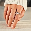 2Pcs Heart 925 Sterling Silver Micro Pave Clear Cubic Zirconia Finger Rings for Women FS-WG4005F-05-3