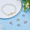 6Pcs 3 Styles Brass Micro Pave Clear Cubic Zirconia Twister Clasps ZIRC-DR0001-02-4