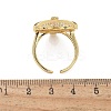 Brass Micro Pave Clear Cubic Zirconia Cuff Rings for Women RJEW-C126-03G-5