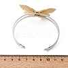Two-Tone 304 Stainless Steel Cuff Bangles for Women BJEW-Z170-01GP-03-5