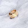 304 Stainless Steel Open Cuff Rings for Women RJEW-K309-29G-1