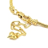 3mm Rack Plating Brass European Style Round Snake Chain Bracelets for Jewelry Making BJEW-B106-10G-3