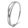 304 Stainless Steel Polymer Clay Rhinestone Hinged Bangles for Women BJEW-A011-16P-4