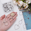 24Pcs 4 Style 304 Stainless Steel Open Back Bezel Pendants PALLOY-UN00029-4
