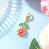 Flower Polymer Clay & Glass Pendants Decorations HJEW-MZ00327-03-2
