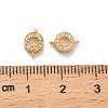 Brass Micro Pave Clear Cubic Zirconia Donut Connector Charms KK-H515-13G-3