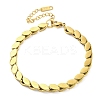 304 Stainless Steel Horse Eye Link Chain Bracelets for Women BJEW-G712-11G-1