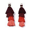 Polycotton(Polyester Cotton) Layered Tassel Big Pendant Decorations FIND-T052-16-12-3