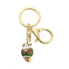 Fortune Cat Porcelain Pendant Keychain KEYC-G064-02G-1