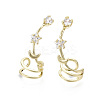Brass Cubic Zirconia Cuff Earrings EJEW-R114-021-NF-4