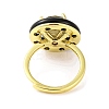 Rack Plating Round Brass Enamel Adjustable Rings RJEW-U004-01G-G-3