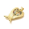 Rack Plating Brass Micro Pave Cubic Zirconia Pendants KK-L226-024G-2