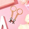2Pcs 304 Stainless Steel Enamel Keychain KEYC-FS00034-01-6