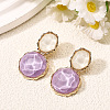 Zinc Alloy Resin Dangle Stud Earrings FS-WG37519-08-1