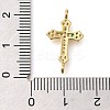 Brass Pave Clear Cubic Zirconia Connector Charms KK-M101-02D-G02-3