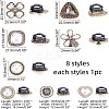 8pcs 8 style Alloy Shoe Buckle Clips FIND-FG0001-65-2