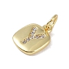 Rack Plating Brass Micro Pave CLear Cubic Zirconia Charms KK-E110-14G-Y-2