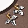 Two Tone Flower 304 Stainless Steel Stud Earrings EJEW-B156-10GP-2