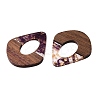 Transparent Resin and Walnut Wood Pendants RESI-T057-07H-3