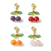 Cherry Natural Gemstone Pendant Decorations HJEW-TA00098-1