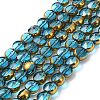 Half Plated Electroplate Transparent Glass Beads Strands EGLA-E060-02A-HP01-1