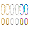 SUPERFINDINGS 12Pcs 6 Style 304 Stainless Steel Linking Rings STAS-FH0001-95-1