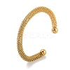 Ion Plating(IP) Hollowed 304 Stainless Steel Cuff Bangles for Women Men BJEW-P331-13G-1