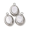 304 Stainless Steel Resin Pendants STAS-P406-15E-P-1