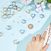 DIY Moon & Star & Shell & Heart Charms Cuff Ring Making Kits DIY-DR0001-23-5