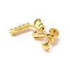 Brass with Crystal Rhinestone Clip-on Earring Findings FIND-WH0127-03G-3