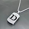 Rectangle with Laser Cut Letter 201 Stainless Steel Initial Pendant Necklaces WGA5E8C-04-1