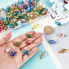 120Pcs 12 Colors Glass Pendants PALLOY-GA00009-3
