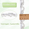 2 Yards Polyester with Plastic Imitation Pearl Beads Tassel Ribbons OCOR-GF0005-09B-2