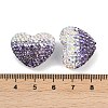 Gradient Color Heart Shaped Polymer Clay Rhinestone Beads CLAY-NH0002-03G-3