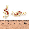 Brass Micro Pave Cubic Zirconia and Enamel Pendants KK-T074-67G-03-3