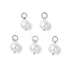 Shell Pearl Round Charms PALLOY-JF04476-02-1