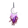 Moon Woven Net/Web with Feather Pendant Decoration HJEW-I013-03-3