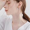 Crescent Moon Chunky Stud Earrings Half Hoop Earrings Open Oval Drop Earrings Teardrop Hoop Dangle Earrings Pull Through Hoop Earrings Statement Jewelry Gift for Women JE1089B-6