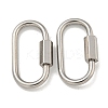 Non-Tarnish 304 Stainless Steel Screw Carabiner Lock Charms STAS-C092-05E-P-1