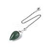 Natural Green Aventurine Dowsing Pendulum Pendants AJEW-N005-02F-1